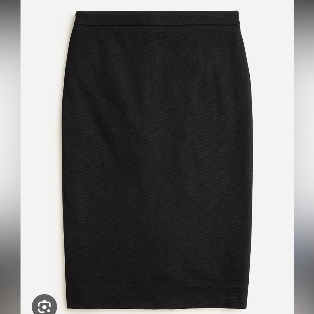 J.Crew Women's Black No. 2 Pencil Skirt in Double-serge Wool Sz US 8 Tall
